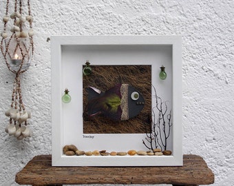 fish art, fish painting, nautical decor, sea decor, beach art, ocean art, fish decor wall, coastal wall art, marine decor