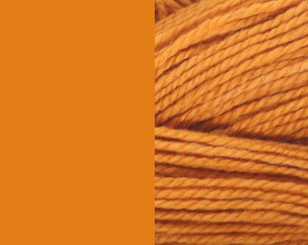 Wool yarn, mandarin, bulky 2-ply worsted pure wool knitting yarn 50g/65m cake