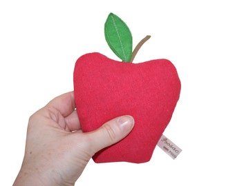 Red Apple Shaped French Lavender Sachet, Housewarming Gift, New Home Gift, Organic Lavender Aromatherapy Pillow, Red Fruit Pillow, Poosac