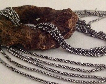 SALE 5% off 1 Boho 18" Necklace - OXIDIZED Sterling Silver Chain - Finished 18 inches - Oakhill Silver Supply CH116