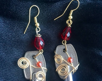 Upcycled File Cabinet Key Earrings