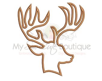 Deer Applique Design - Buck Applique Design - Machine Embroidery Applique Designs - 8 Sizes - Instant Download