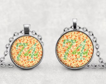 Color Blind Test, Pendant Necklace, Color Blindness Test, Jewelry, Ishihara Test, Color Test Plate, Funky Jewelry, Rivulet Amulet