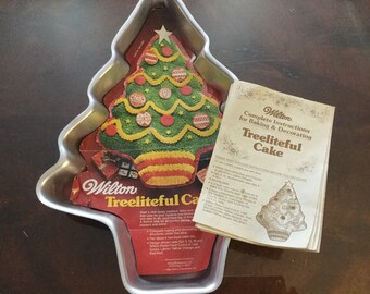 Vintage Wilton 1982 TREELITEFUL CHRISTMAS Cake PAN #1821-6799