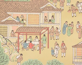S Vintage Wallpaper Chinoiserie Market Day By The Yard S Vintage Wallpaper Chinoiserie Market Day By The Yard