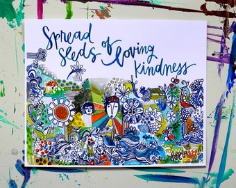 spread seeds of loving kindness - 8 x 10 inches
