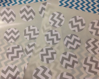 24 CHEVRON CIRCLE STICKERS paper Seals Die Cut Wedding Thank You Favor Shower