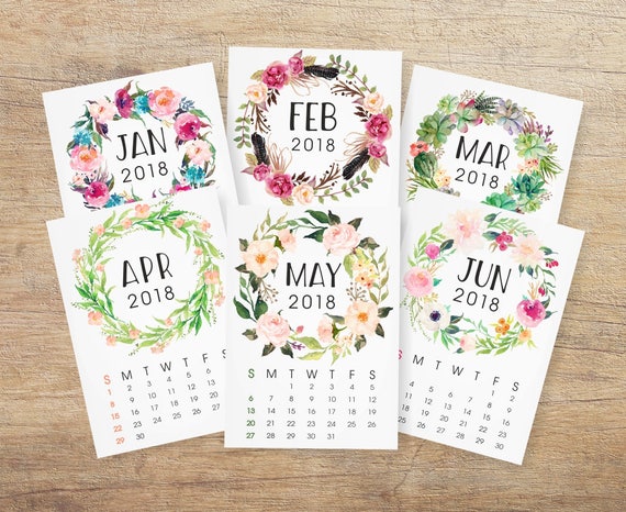 printable desktop calendar 2018