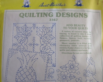 Aunt Martha's hot iron transfers,quilt designs,patterns,vintage
