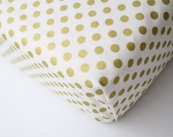 Gold Dot Fitted Crib Sheet, Changing Pad Cover or Mini Crib Sheet - Ready to Ship
