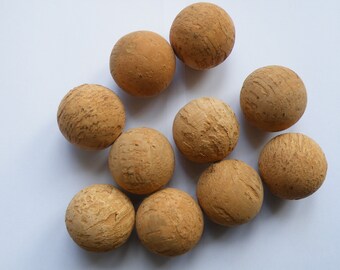10 Natural cork balls 2"