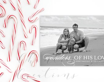 Wonders Of His Love Christmas Card -Holiday Card Digital or Print