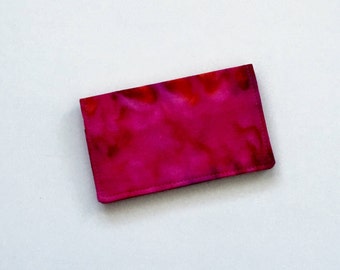 Pink Business Card Holder, Fuchsia Business Card Holder, Batik Business Card Holder, ID Wallet, Business Card Case, Gift Card Holder