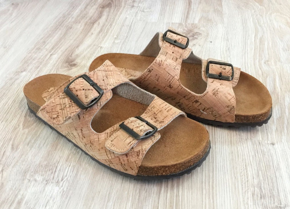 100% Cork and Leather Sandals Cork and leather Sole Platform