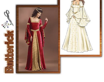Sewing Pattern Butterick 4571 Renaissance Dress, Costume Dress-Plus Size 14-20