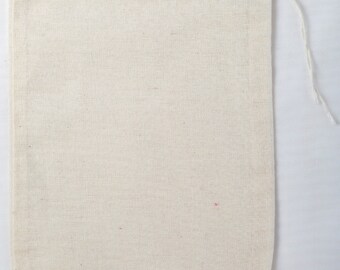 50 5x7 Cotton Muslin Natural Drawstring Bags