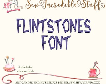 Flintstones Machine Embroidery Font