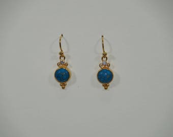 Turquoise and vermeil earrings