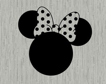 Disney's minnie mouse svg, minnie mouse head svg, minnie bow svg, minnie mouse clipart, cut files for cricut silhouette, DXF, PNG, EPS