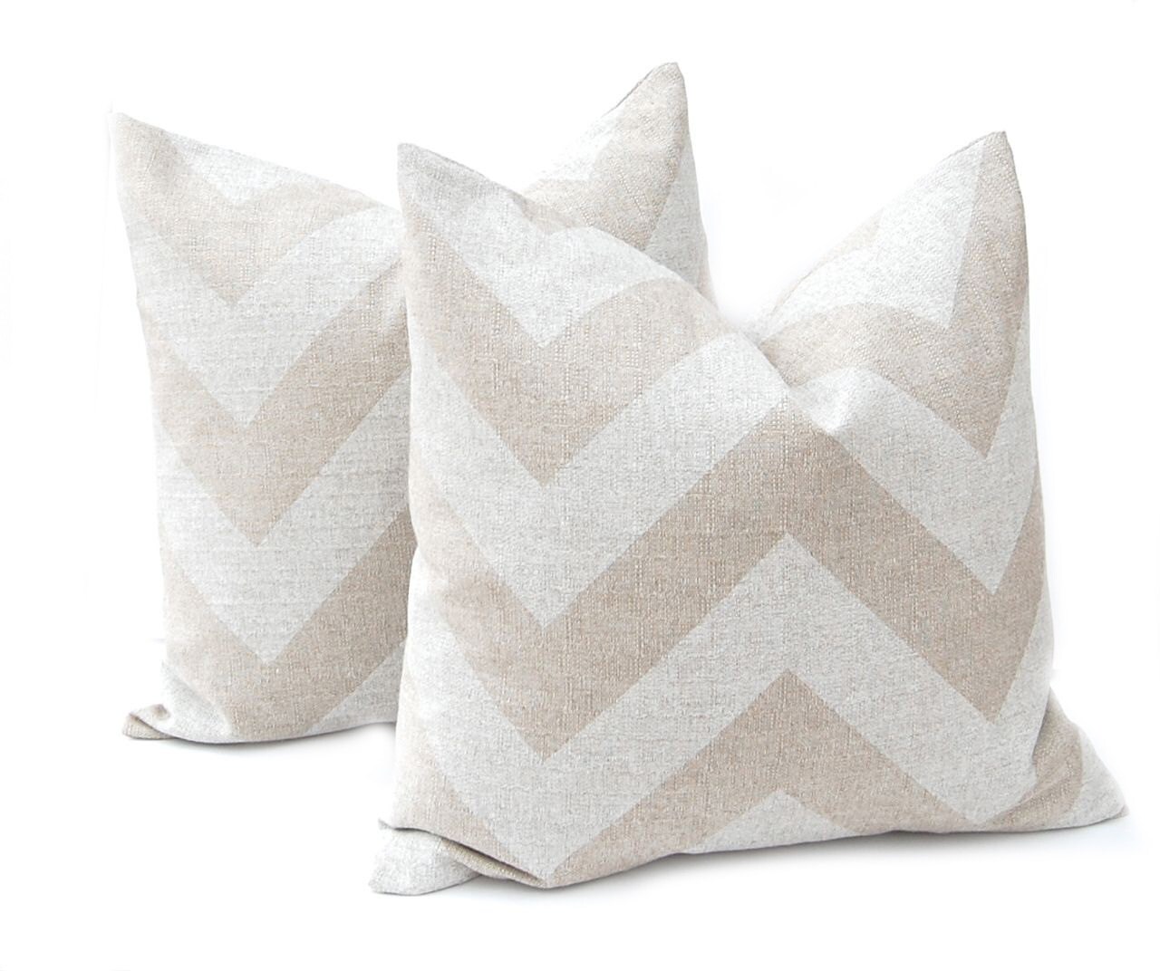Burlap Pillow Cover Chevron Pillow Tan Pillow Decorative
