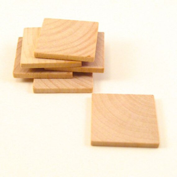 100 Wooden Square Tiles 1 1/4 Inch Wood Squares Unfinished