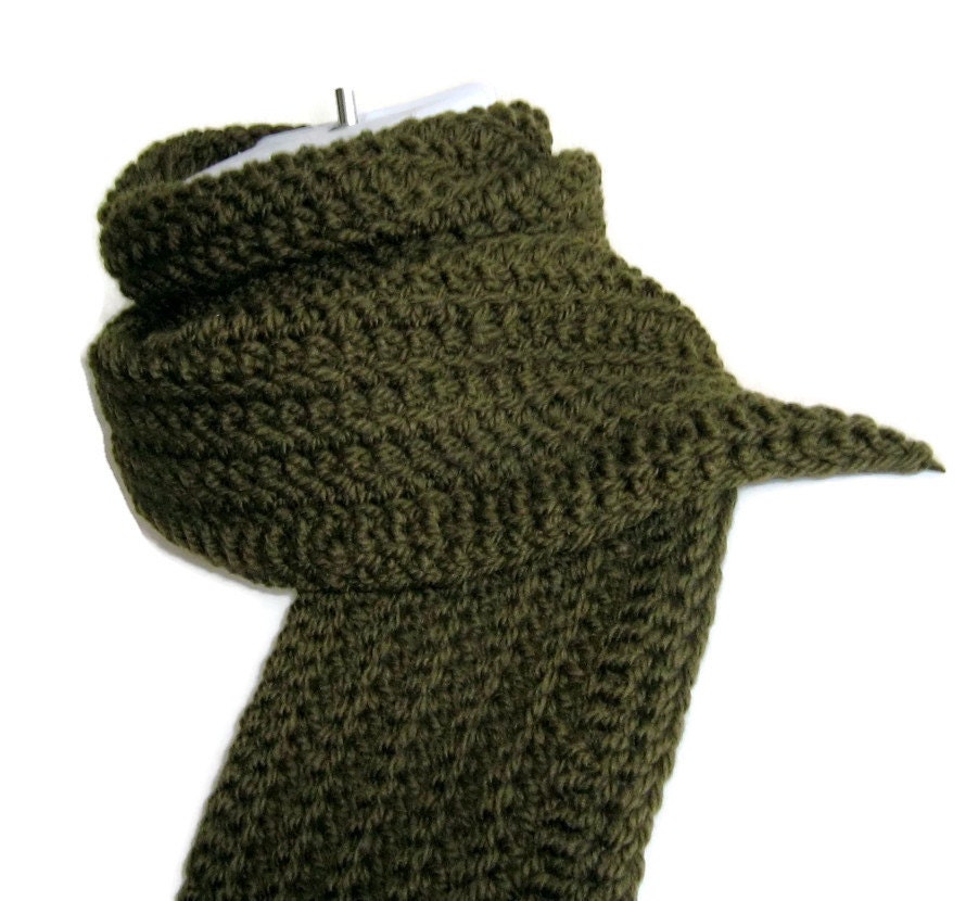 Fatigue Green Wool Scarf Men Women DRAKE Ready to Ship Winter