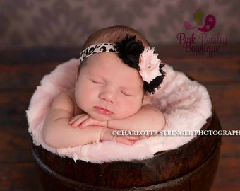 Baby Headband - Newborn Headbands - Infant headband - Baby Hair Accessories - Couture Baby Girl Headband - headband baby - Shabby Chic bows