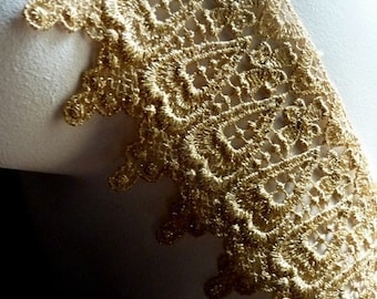 Gold Lace Venice Style for Lyrical Dance, Ballet, Crowns, Bridal, Costumes GL 6