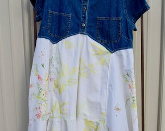 Romantic Upcycled Tunic, Wearable Art, lagenlook tunic, funky, fun