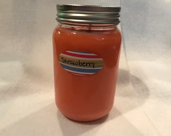 Strawberry and Cinnamon filled candles