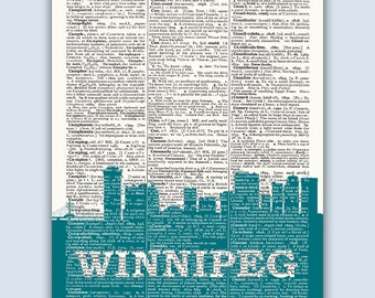 Winnipeg Skyline, Winnipeg Poster, Winnipeg Decor, Winnipeg Print, Winnipeg Wall Art, Winnipeg Gift, Winnipeg Canada, Winnipeg Skyline Art
