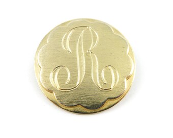 Vintage, Letter R Brooch, Gold Tone