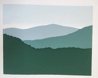 10.5'' x 8.5'' Green Mountains