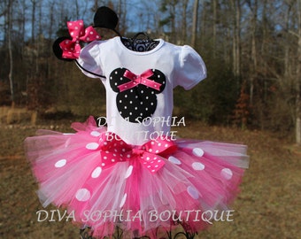 Pink Minnie Mouse Tutu Set - Birthday Set
