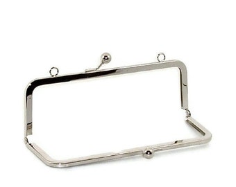 10 X 3.5 Inch Nickel Purse Frame With Loops FREE US SHIPPING
