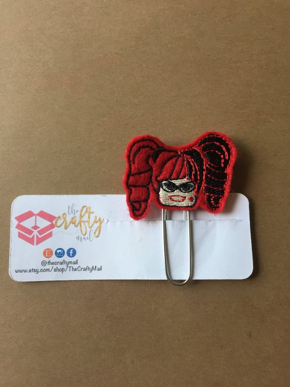 Harley Quinn Clip/Planner Clip/Bookmark. Harley Quinn planner clip. Character planner clip