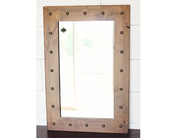 Alderwood Mirror with Tacks, Santa Fe