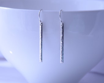 Hammered silver earrings, Sterling silver earrings