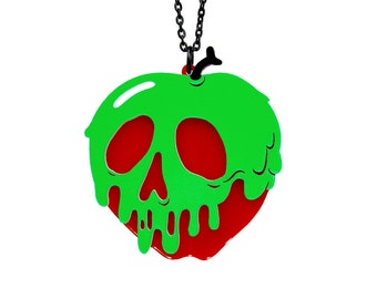 Poison Apple Necklace - SMALL 2" - Snow White - Acrylic Laser Cut Necklace