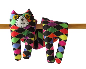 Flat Cat, Hot Cold Rice Bag, Microwave Neck Wrap, Rice Heating Pad, Hot Cold Therapy Pack, Black Blue Green Red Pink, Cat Lover Gift #1