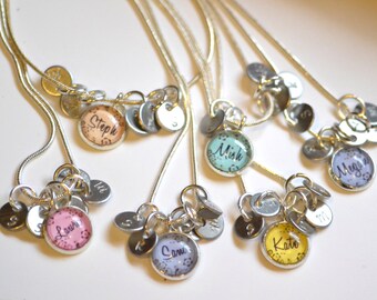 6 best friend necklaces 6 friendship necklace, personalized name friendship necklaces