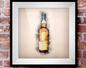 Lagavulin 16 - Crosshatch Whisky Wall Art