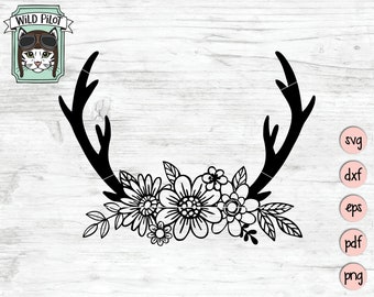 Download Sunflowers Bouquet Clipart Floral Deer Antlers Clipart Rustic