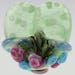 Green Ribbon Heart Focal Bead Handmade Lampwork