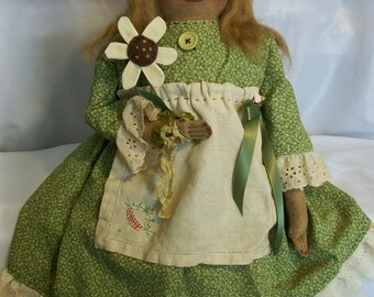 fabric art doll, hand made original,one of a kind primitive by dumplinragamuffin