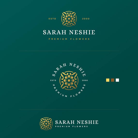 Branding Set, Flower Blog Logo, Flower Logo, Elegant Logo, Initial Logo, Cheap Logo, Handwritten Logo, Simple Logo, Photographer logo, Logo