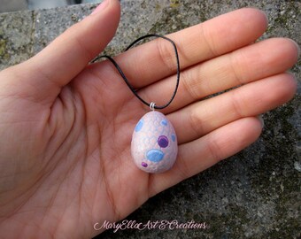 Fan art - Spyro Egg wood necklace - Spyro Year of the Dragon pendant