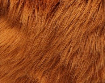 Shaggy Luxury Faux Fur Fabric by the yard (Z2) - Caramel