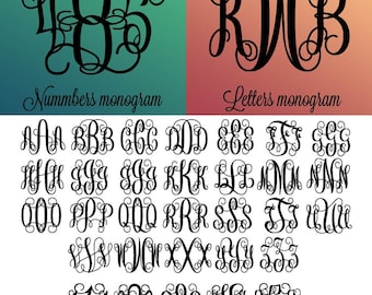 Bundle svg, Vine monogram svg, Interlocking Vine Monogram SVG, interlocking Vine Monogram Font svg Cut files, Svg files for Silhouete Cricut