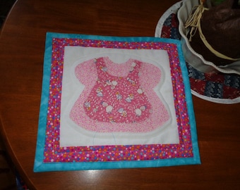 Baby Dress Table Runner, Table Topper, Wall Hanging Pink